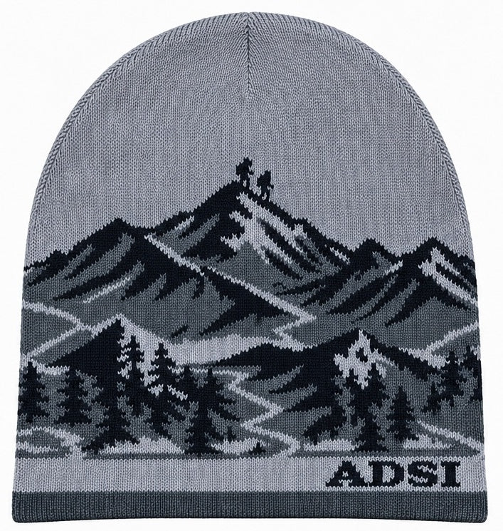 ADSI Beanie mit Berg-Motiv, Vorderansicht